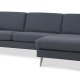 Ask st 51 3D sofa, m. chaiselong - navy bl polyester stof og natur tr