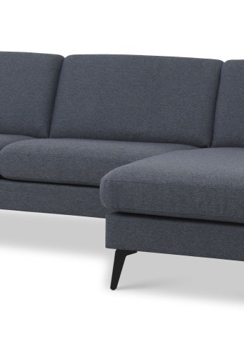 Ask st 51 3D sofa, m. chaiselong - navy bl polyester stof og Eiffel ben