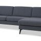 Ask st 51 3D sofa, m. chaiselong - navy bl polyester stof og Eiffel ben