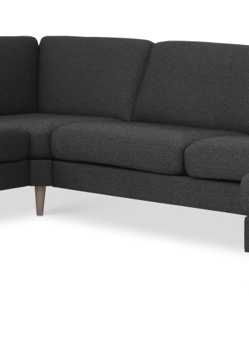 Ask st 56 U 2C3D sofa - antracitgr polyester stof og natur tr