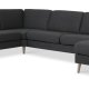 Ask st 56 U 2C3D sofa - antracitgr polyester stof og natur tr