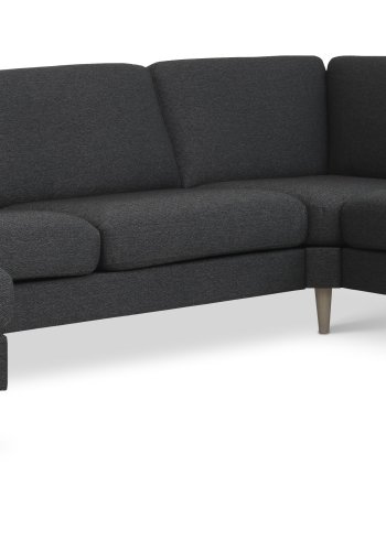 Ask st 56 U 2C3D sofa - antracitgr polyester stof og natur tr