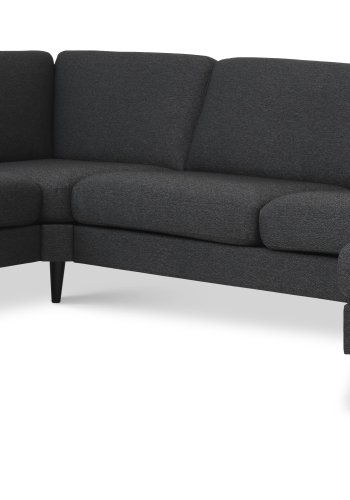 Ask st 56 U 2C3D sofa - antracitgr polyester stof og sort tr