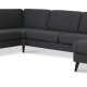 Ask st 56 U 2C3D sofa - antracitgr polyester stof og sort tr