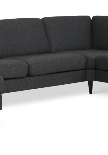 Ask st 56 U 2C3D sofa - antracitgr polyester stof og sort tr