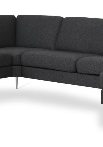 Ask st 56 U 2C3D sofa - antracitgr polyester stof og brstet aluminium