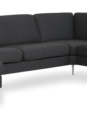 Ask st 56 U 2C3D sofa - antracitgr polyester stof og brstet aluminium