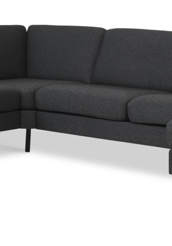 Ask st 56 U 2C3D sofa - antracitgr polyester stof og sort metal