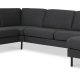 Ask st 56 U 2C3D sofa - antracitgr polyester stof og sort metal
