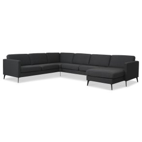Ask st 56 U 2C3D sofa - antracitgr polyester stof og Eiffel ben