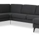 Ask st 56 U 2C3D sofa - antracitgr polyester stof og Eiffel ben