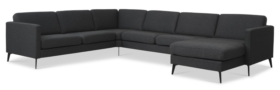 Ask st 56 U 2C3D sofa - antracitgr polyester stof og Eiffel ben
