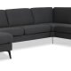 Ask st 56 U 2C3D sofa - antracitgr polyester stof og Eiffel ben