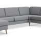 Ask st 56 U 2C3D sofa - lys granitgr polyester stof og natur tr