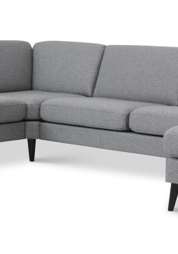 Ask st 56 U 2C3D sofa - antracitgr polyester stof og sort tr