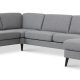 Ask st 56 U 2C3D sofa - antracitgr polyester stof og sort tr