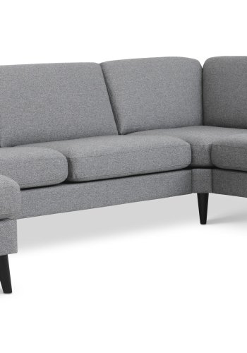 Ask st 56 U 2C3D sofa - antracitgr polyester stof og sort tr