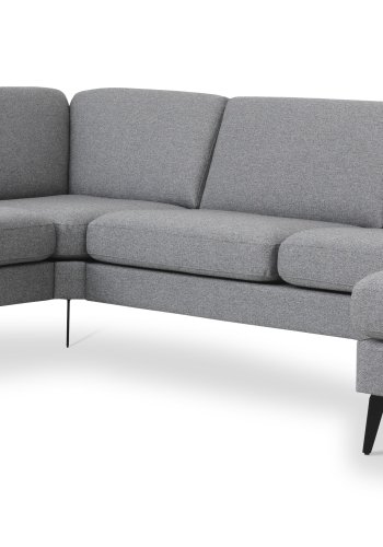 Ask st 56 U 2C3D sofa - lys granitgr polyester stof og Eiffel ben