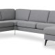 Ask st 56 U 2C3D sofa - lys granitgr polyester stof og Eiffel ben