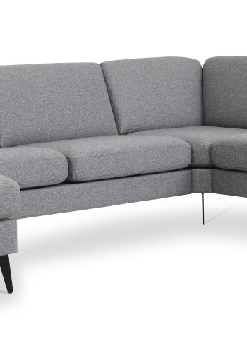 Ask st 56 U 2C3D sofa - lys granitgr polyester stof og Eiffel ben