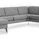 Ask st 56 U 2C3D sofa - lys granitgr polyester stof og Eiffel ben