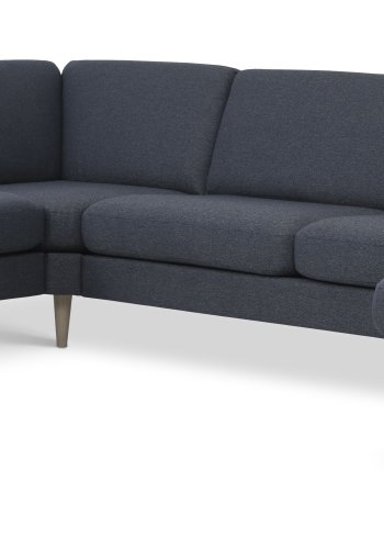 Ask st 56 U 2C3D sofa - navy bl polyester stof og natur tr