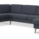Ask st 56 U 2C3D sofa - navy bl polyester stof og natur tr