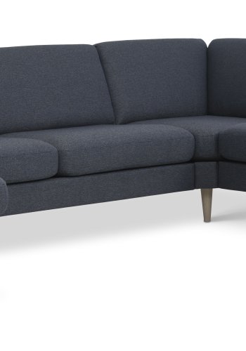 Ask st 56 U 2C3D sofa - navy bl polyester stof og natur tr