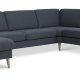 Ask st 56 U 2C3D sofa - navy bl polyester stof og natur tr