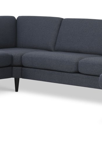 Ask st 56 U 2C3D sofa - navy bl polyester stof og sort tr