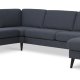 Ask st 56 U 2C3D sofa - navy bl polyester stof og sort tr