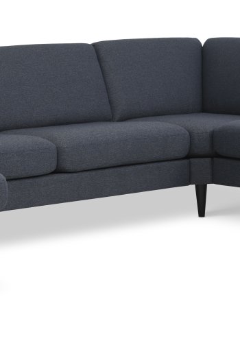 Ask st 56 U 2C3D sofa - navy bl polyester stof og sort tr