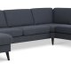 Ask st 56 U 2C3D sofa - navy bl polyester stof og sort tr