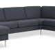 Ask st 56 U 2C3D sofa - navy bl polyester stof og brstet aluminium