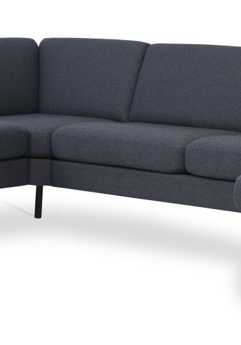 Ask st 56 U 2C3D sofa - navy bl polyester stof og sort metal