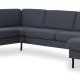 Ask st 56 U 2C3D sofa - navy bl polyester stof og sort metal