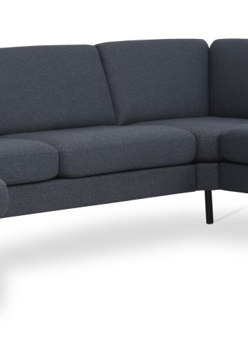 Ask st 56 U 2C3D sofa - navy bl polyester stof og sort metal