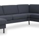 Ask st 56 U 2C3D sofa - navy bl polyester stof og sort metal