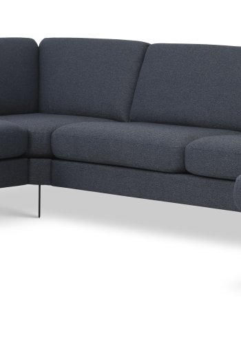 Ask st 56 U 2C3D sofa - navy bl polyester stof og Eiffel ben