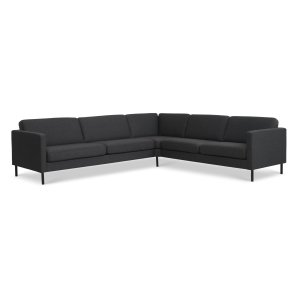 Ask st 57 hjrnesofa - antracitgr polyester stof og sort metal
