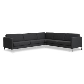Ask st 57 hjrnesofa - antracitgr polyester stof og Eiffel ben