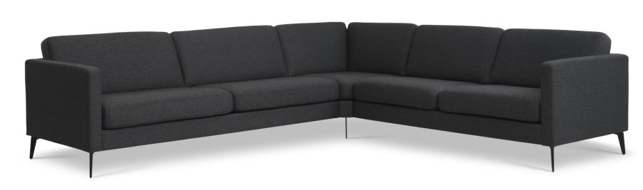 Ask st 57 hjrnesofa - antracitgr polyester stof og Eiffel ben