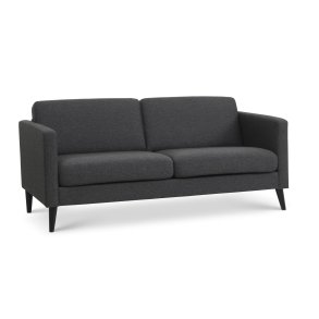 Ask 2,5 pers. sofa - antracitgr polyester stof og sort tr