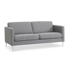 Ask 2,5 pers. sofa - lys granitgr polyester stof og brstet aluminium