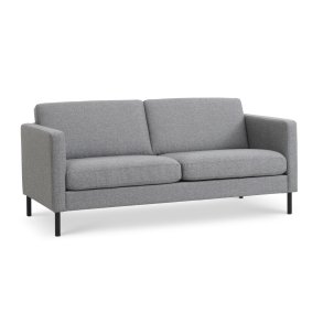 Ask 2,5 pers. sofa - lys granitgr polyester stof og sort metal