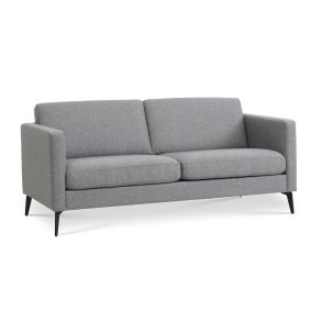 Ask 2,5 pers. sofa - lys granitgr polyester stof og Eiffel ben