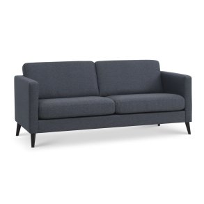 Ask 2,5 pers. sofa - navy bl polyester stof og sort tr