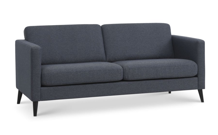 Ask 2,5 pers. sofa - navy bl polyester stof og sort tr