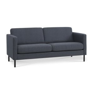 Ask 2,5 pers. sofa - navy bl polyester stof og sort metal