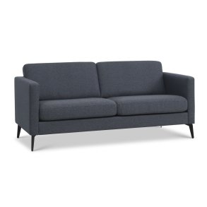 Ask 2,5 pers. sofa - navy bl polyester stof og Eiffel ben